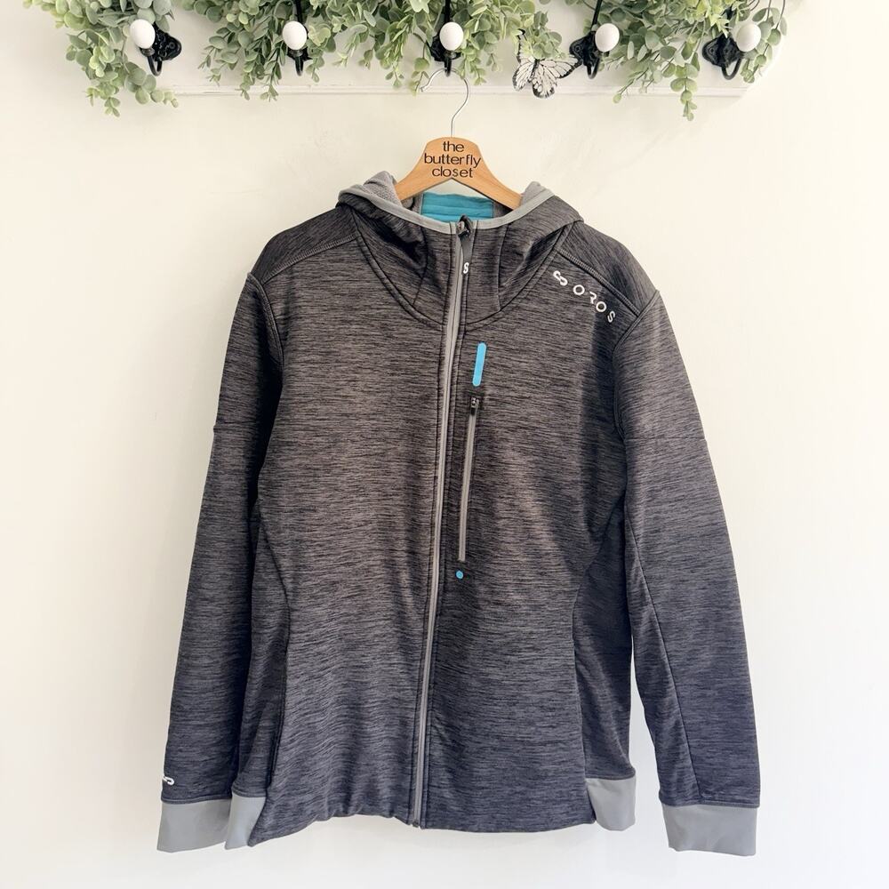 Oros Atmos Hoodie Dark Heathered Gray Full Zip Size Large R5621